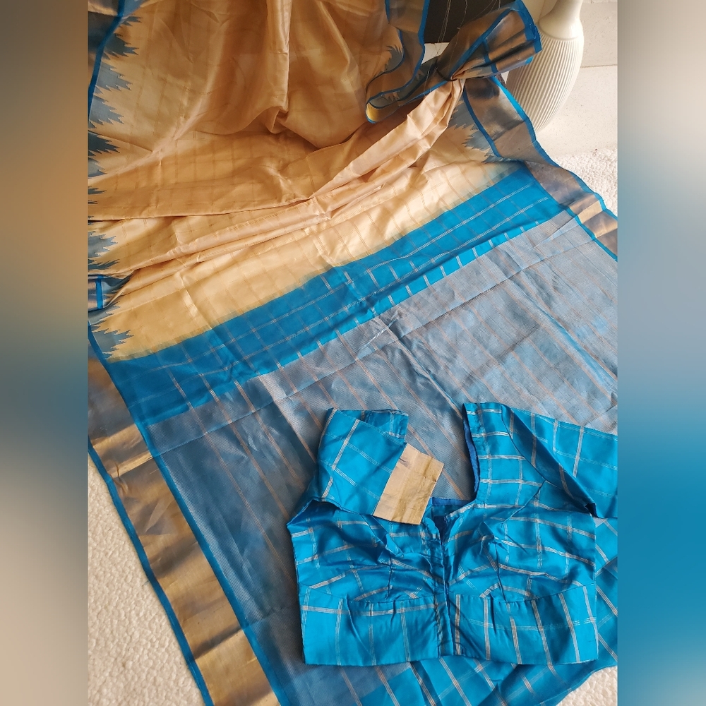 Women Pure Silk Gadwal Saree Handloom Festive Ethnic Royal W Blouse